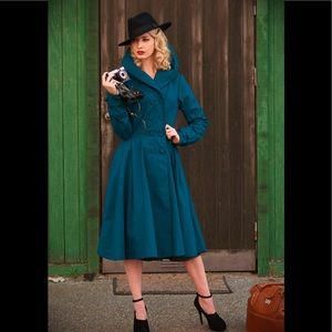 Miss candy floss teal trench coat